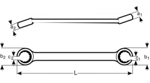 Накидной ключ с разрезом двусторонний метрических размеров
